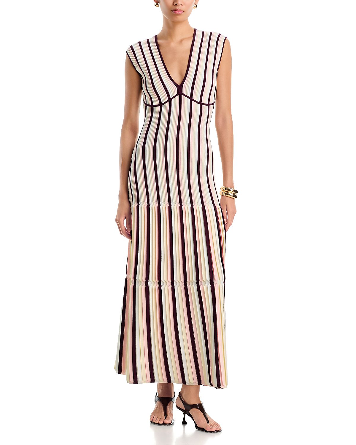 Simkhai Lianne V Neck Knit Midi Dress