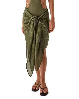 Printed Sarong Cotton Swim Cover-Up