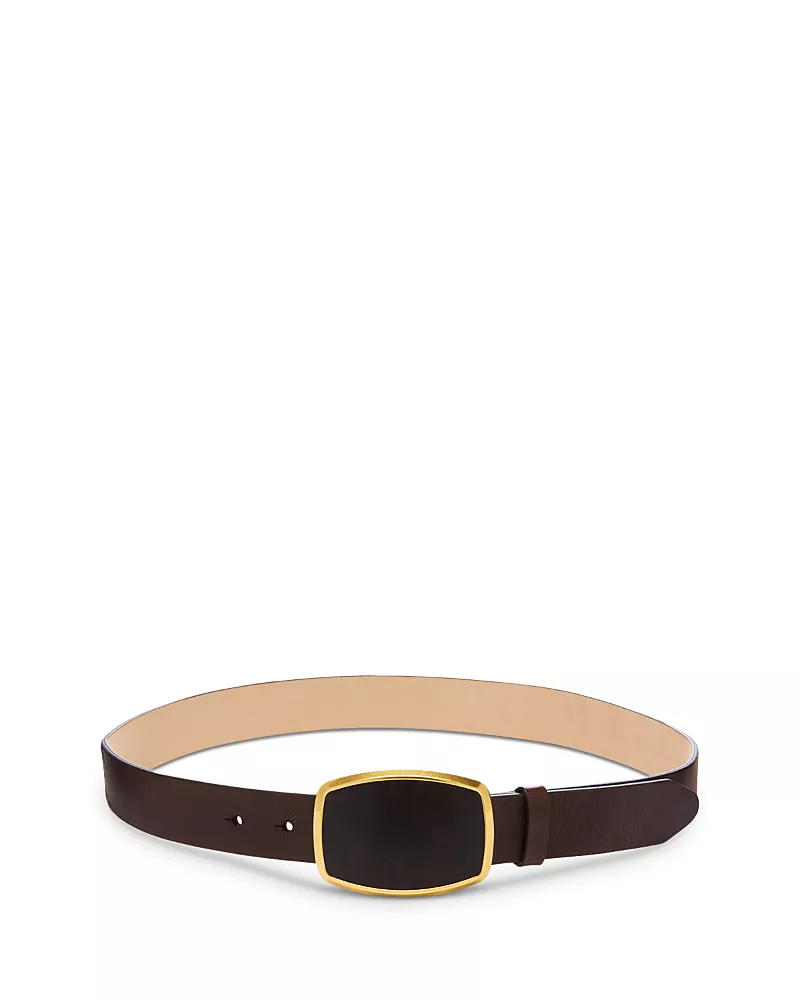 rag & bone Women's Wyatt Inlay Buckle Leather Belt