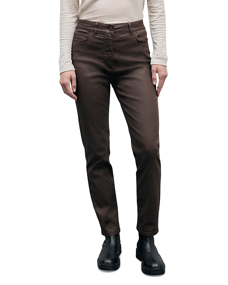 Gerard Darel Ilda High Rise Slim Jeans in Brown