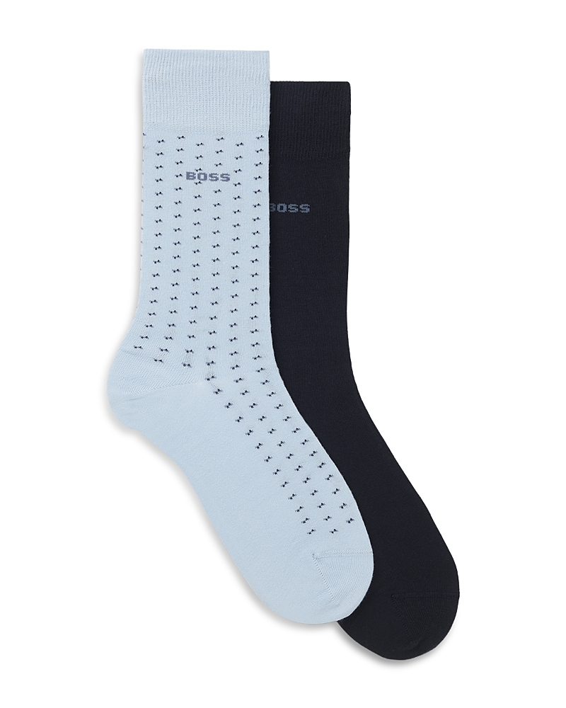 Boss Cotton Blend Logo Crew Socks, Pack of 2