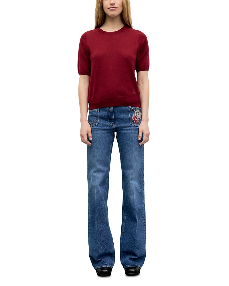 Gerard Darel Reine Merino Wool Short Sleeve Sweater