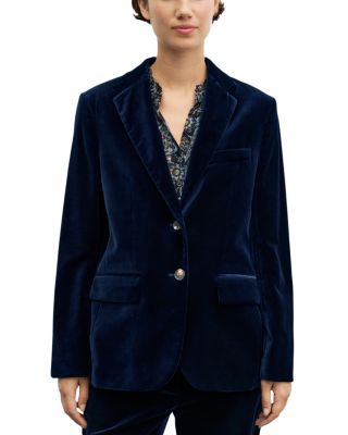 Jyna Velvet Two Button Notch Collar Jacket