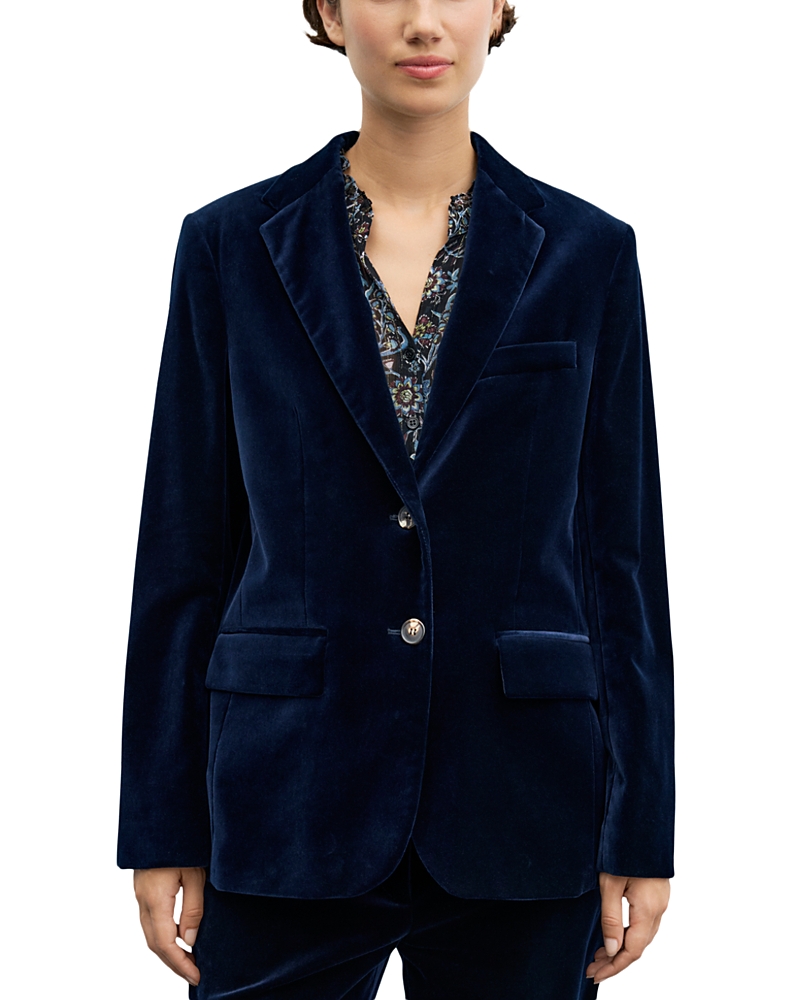Gerard Darel Jyna Velvet Two Button Notch Collar Jacket