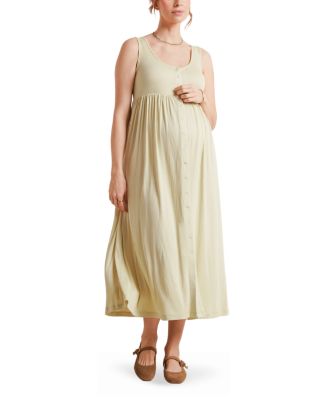 Ribbed Modal Henley Maternity & Nursing Dress