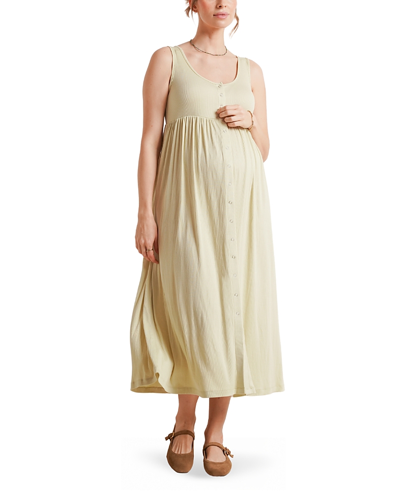 Nom Maternity Ribbed Modal Henley Maternity & Nursing Dress