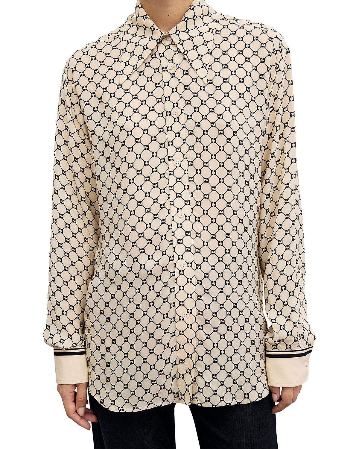 Gerard Darel Jimi Printed Button Front Blouse