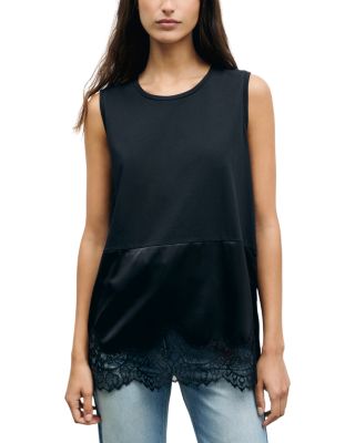 Baia Mixed Media Sleeveless Top