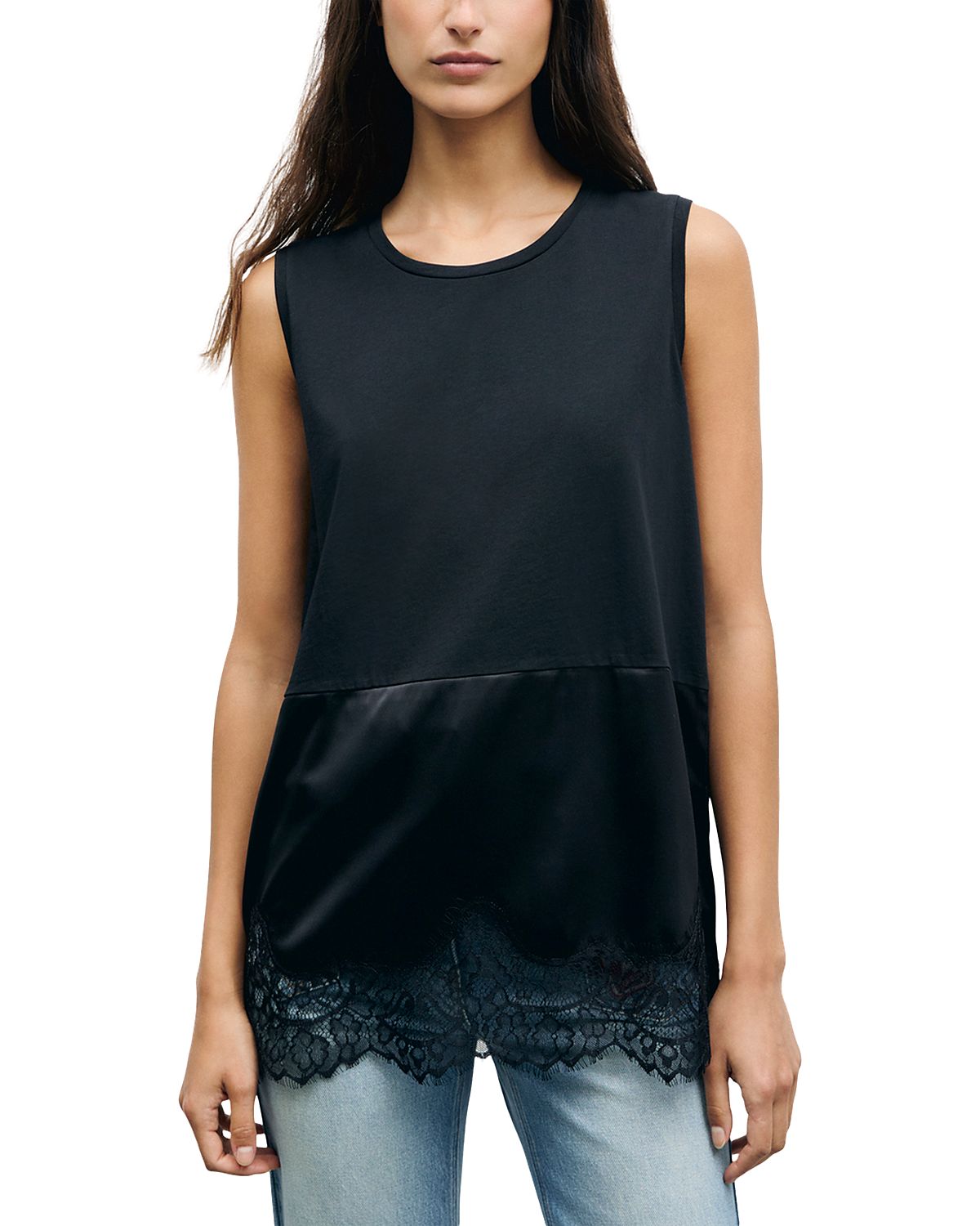 Gerard Darel Baia Mixed Media Sleeveless Top