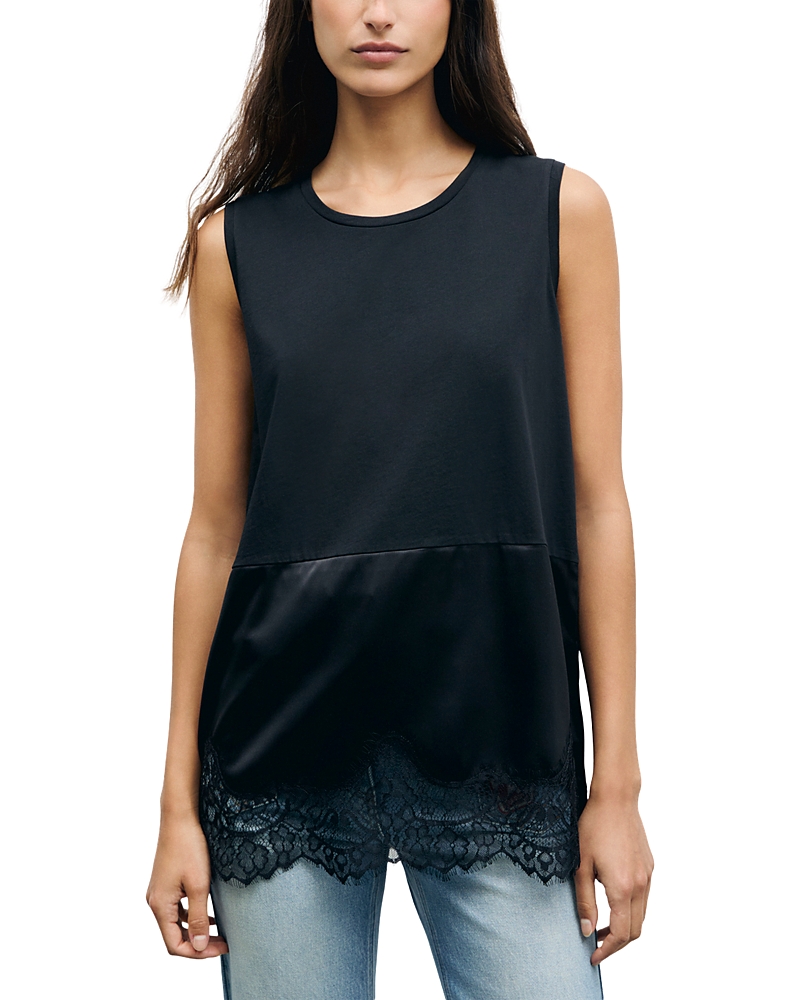 Gerard Darel Baia Mixed Media Sleeveless Top