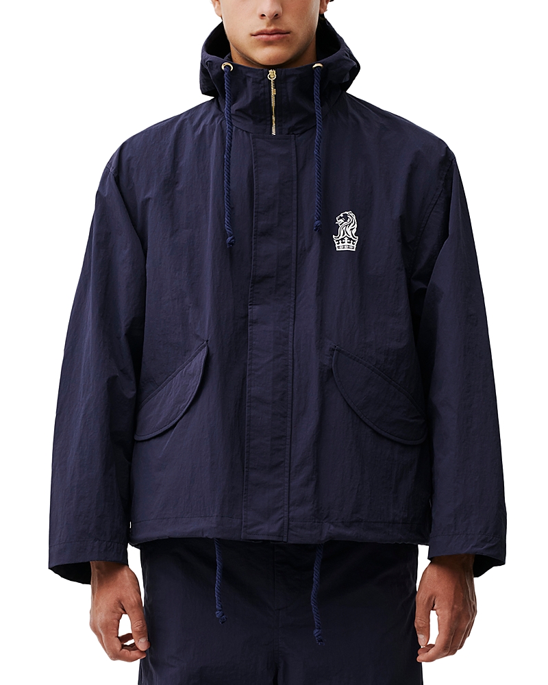 Late Checkout Relaxed Logo Parka Jacket In Navy