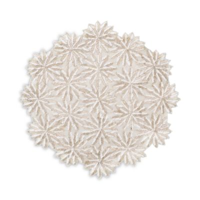 Winter Lace Scalloped Round Placemat
