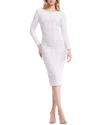 Emery Long Sleeve Chevron Sequin Midi Dress