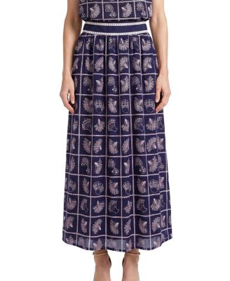 Cartolina Celine Eyelet Midi Skirt