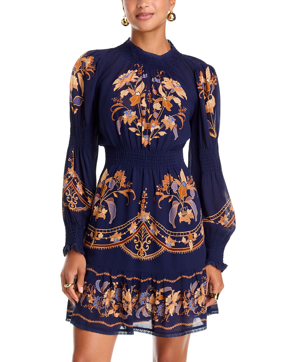 Farm Rio Liz Smocked Mini Dress