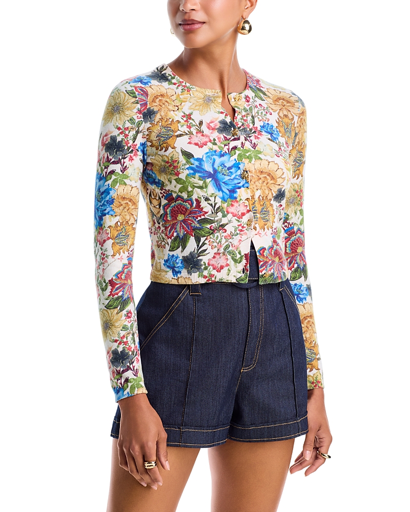 Alice and Olivia Carson Printed Cardigan Sweater