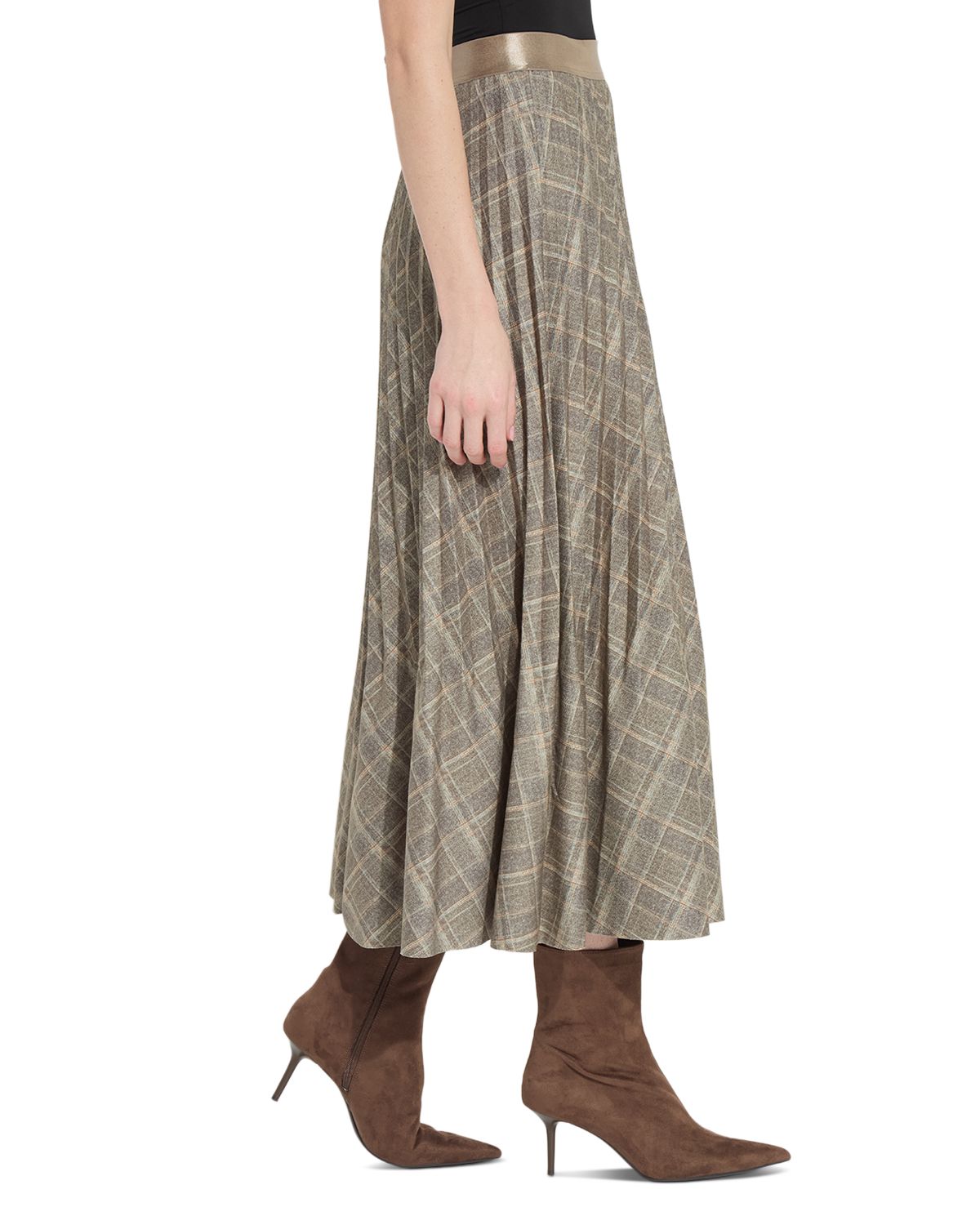 Sabrina Ponté Pleated Midi Skirt thumbnail 3