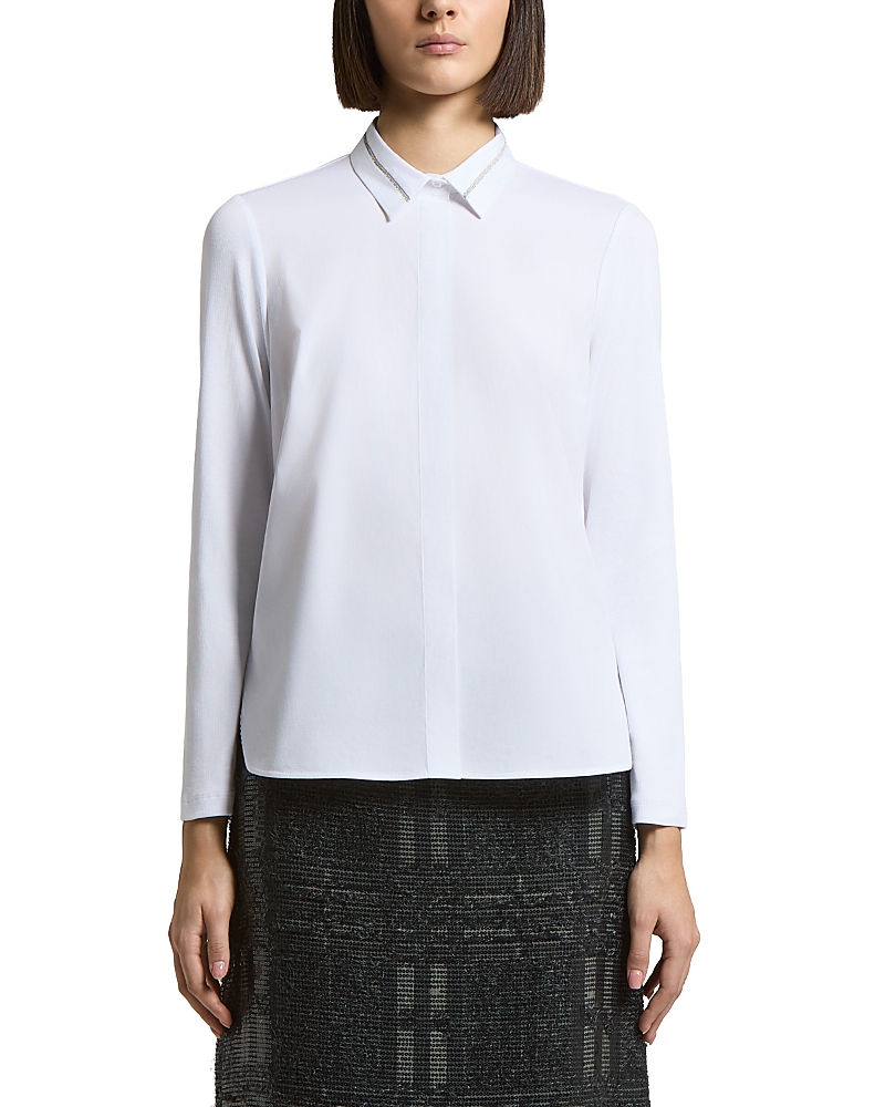 Peserico Stretch Cotton Poplin & Jersey Rib Shirt