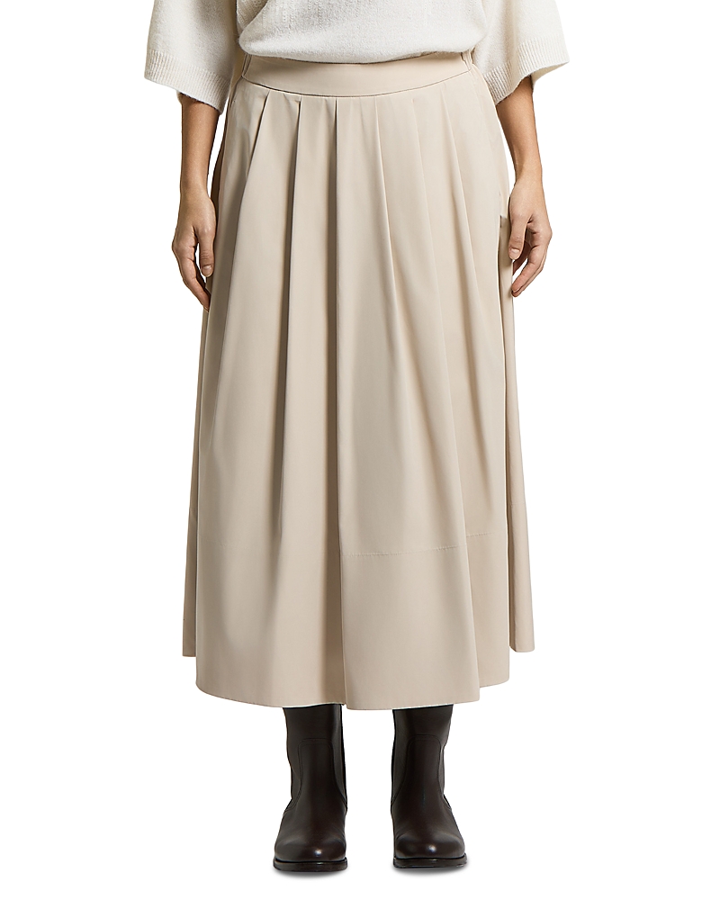 Peserico Matte Microfiber Pleated Midi Skirt