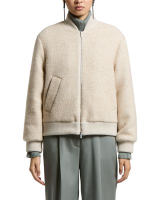Wool & Alpaca Boucl&eacute; Mirco Sequin Bomber Jacket
