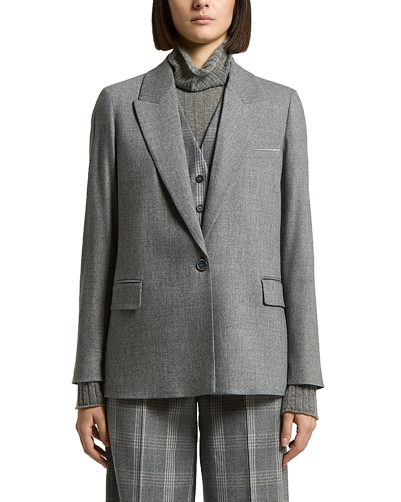 Peserico Woman Jacket in Stretch Cashmere and Wool Flannel
