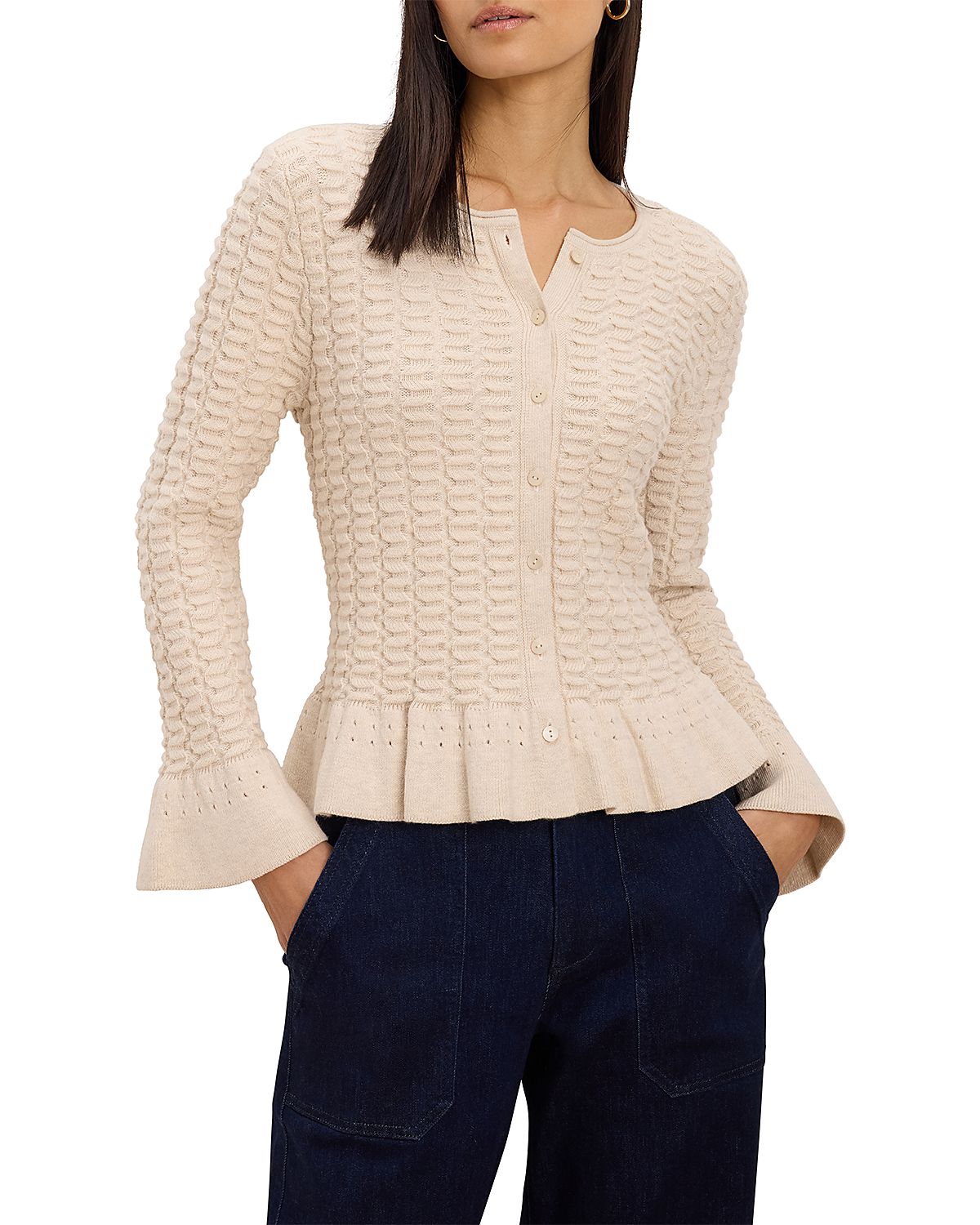 Nic+Zoe Frill Textured Cardigan