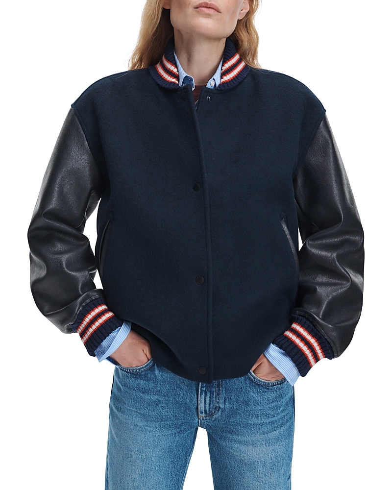 rag & bone Scarlet Wool Blend Varsity Jacket