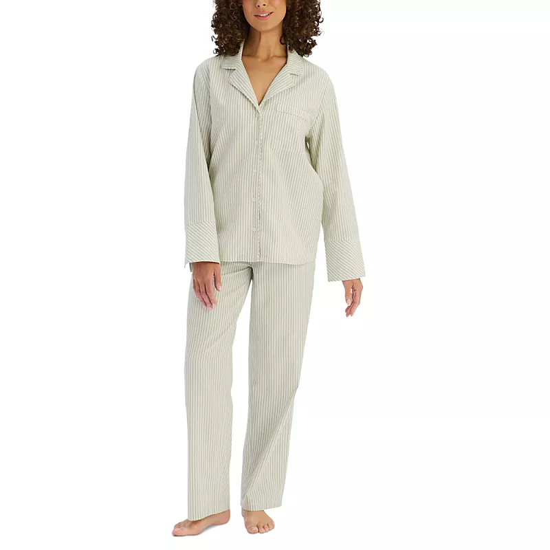 Christy Ticking Stripe Cotton Twill Pajama Set