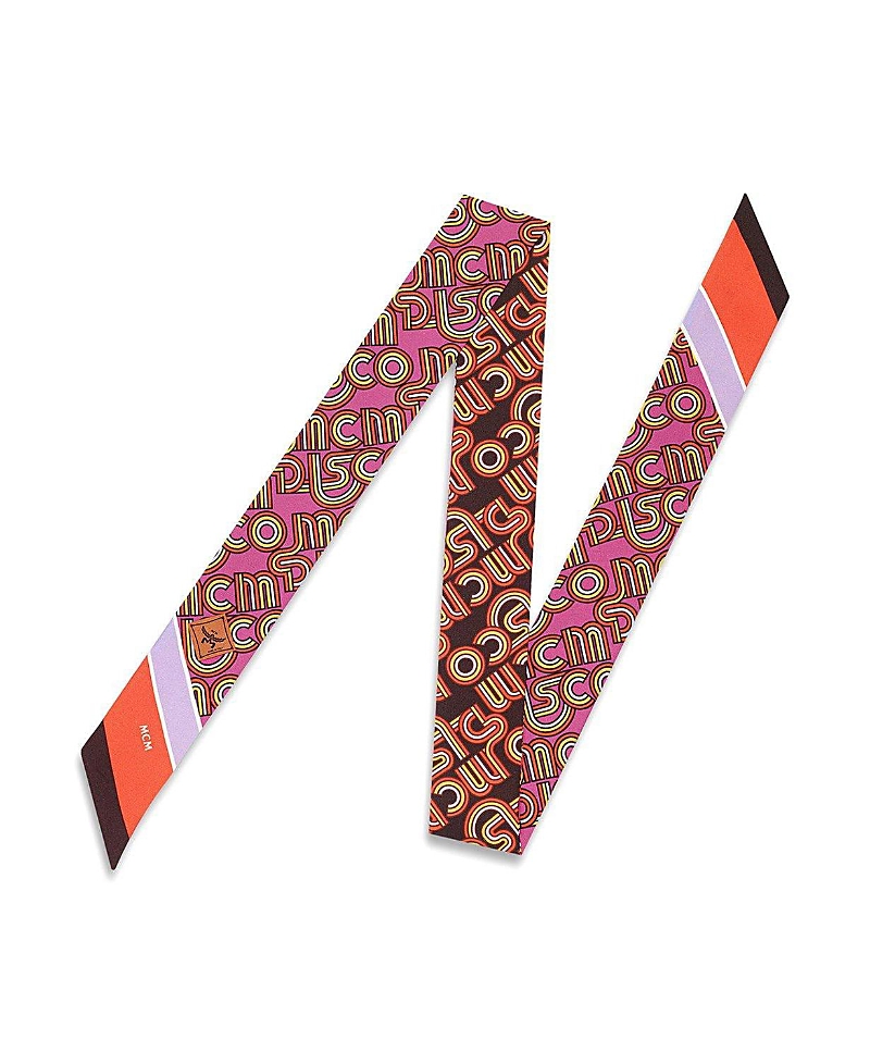 Mcm Disco Monogram Print Petite Scarf in Organic Silk
