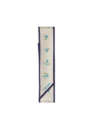  Printed Silk Twill Skinny Scarf