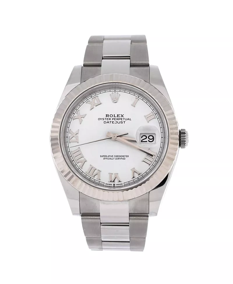 Pre-Owned Rolex Oyster Perpetual Datejust Automatic Watch in Stainless Steel and White Gold 41mm