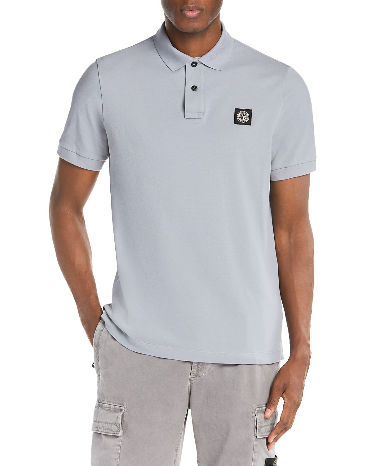 Stone Island Corta Slim Fit Patch Logo Cotton Blend Polo Shirt