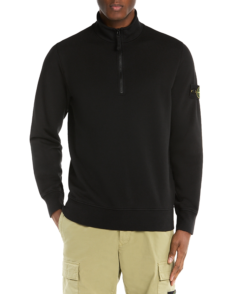 Stone Island Felpa Solid Cotton Quarter Zip Sweater