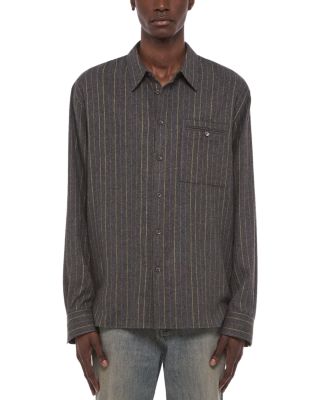 Relaxed Wool Blend Striped Shirt