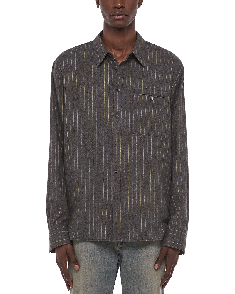 Helmut Lang Relaxed Wool Blend Striped Shirt