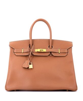 Birkin 35 Handbag Brown Courchevel with Gold Hardware