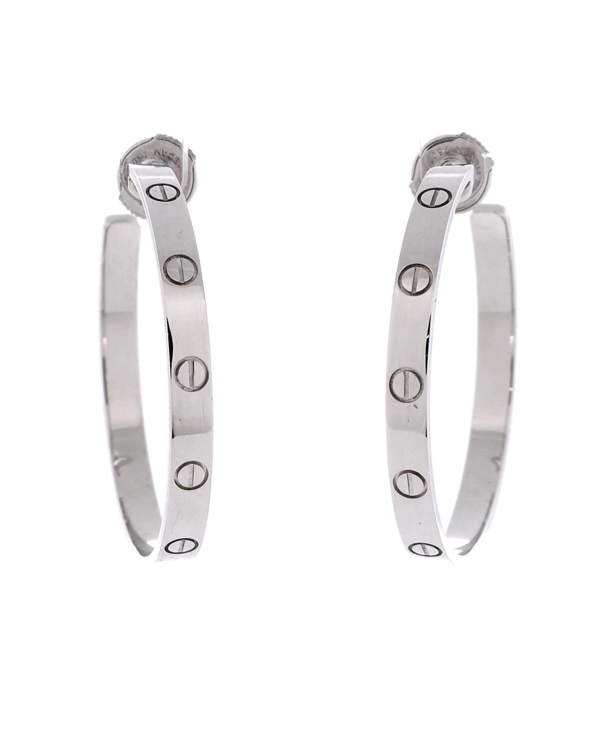 Pre-Owned Cartier Large Love Hoop Earrings 18K White Gold
