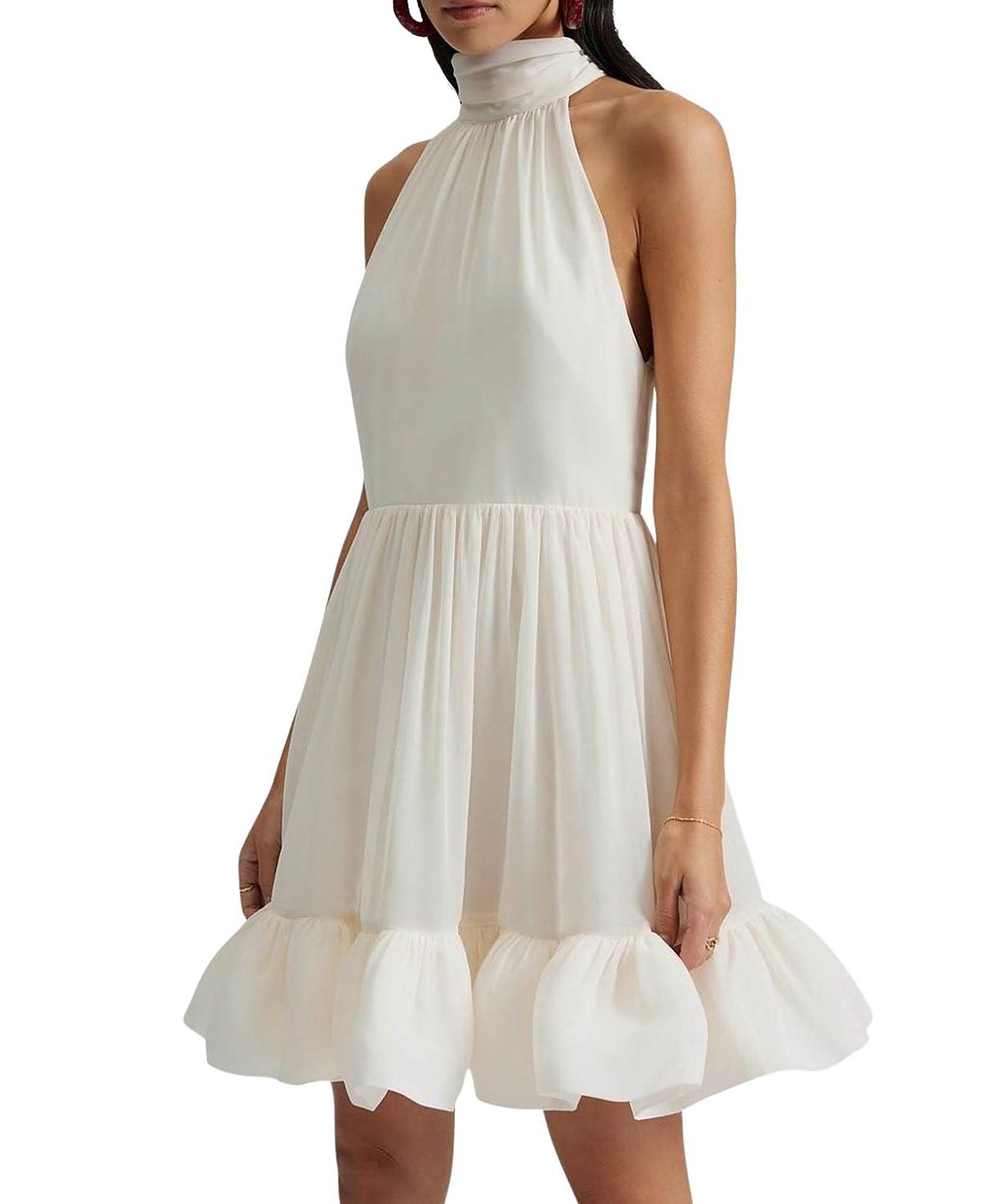 Malina Fern Halterneck Ruffled Mini Dress