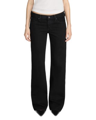 The Pixie Gray Cotton Low Rise Bootcut Jeans in Black