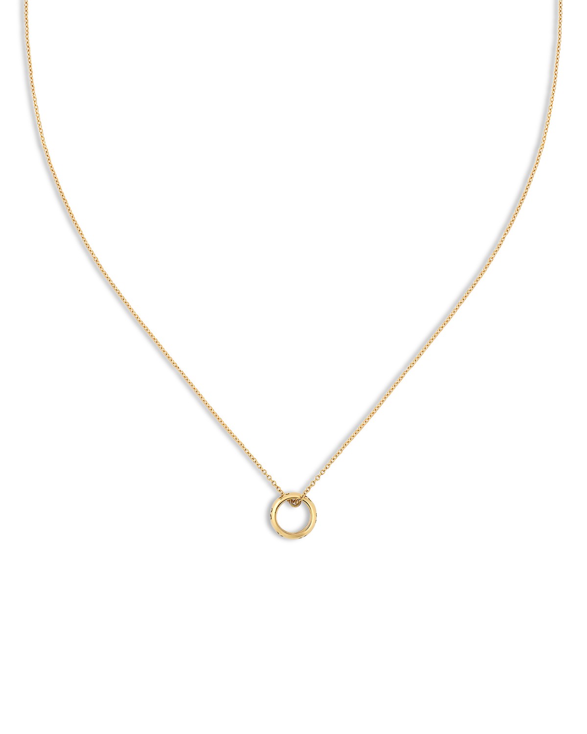 18K Yellow Gold Icon Mini Spool Pendant Necklace, 16.5-17.7"