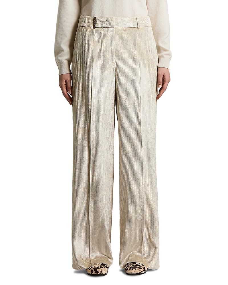 Peserico Woman Palazzo Pants in Fluid Stretch Viscose 7 Wales Corduroy