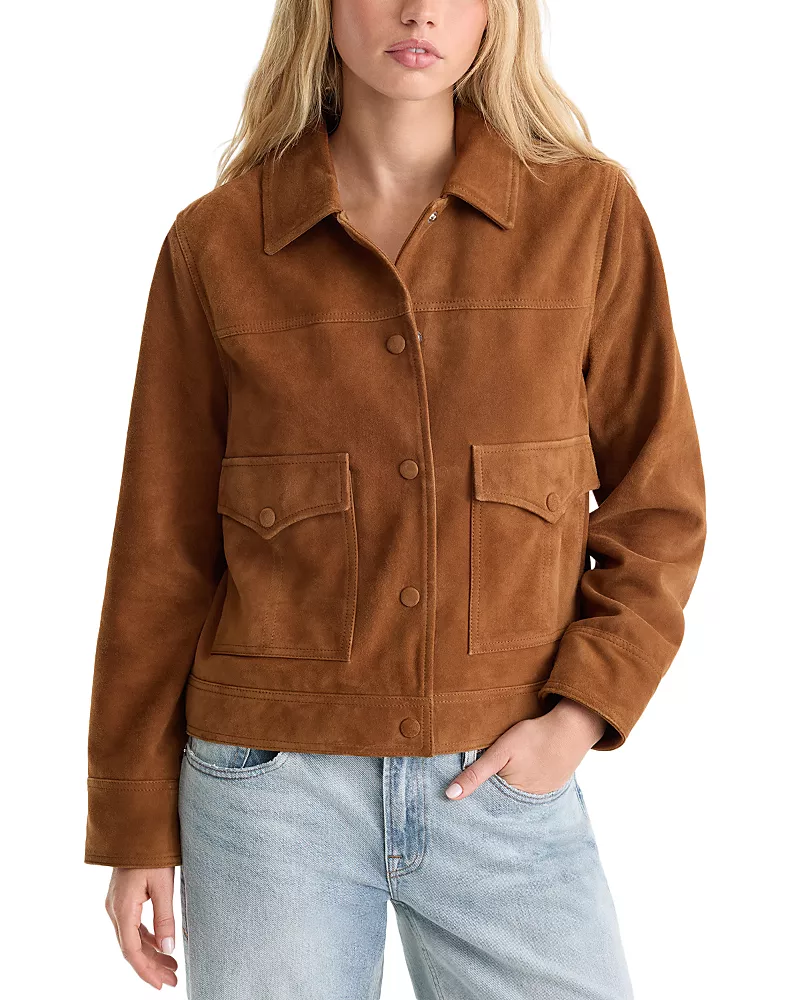 Good American The Suede Boxy Jacket