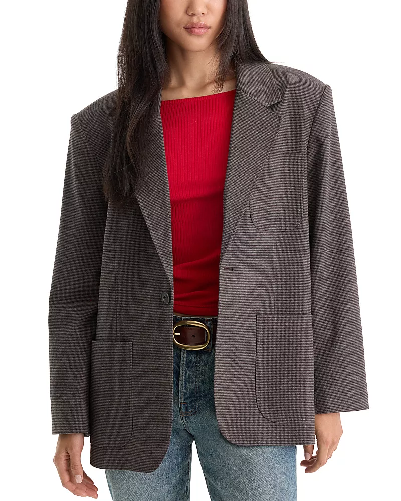 Good American The Oversized Houndstooth Blazer
