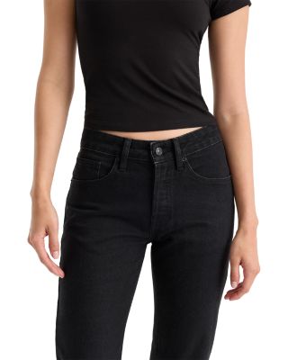 Vintage Mid Rise Straight Jeans in Black441 - thumbnail 5