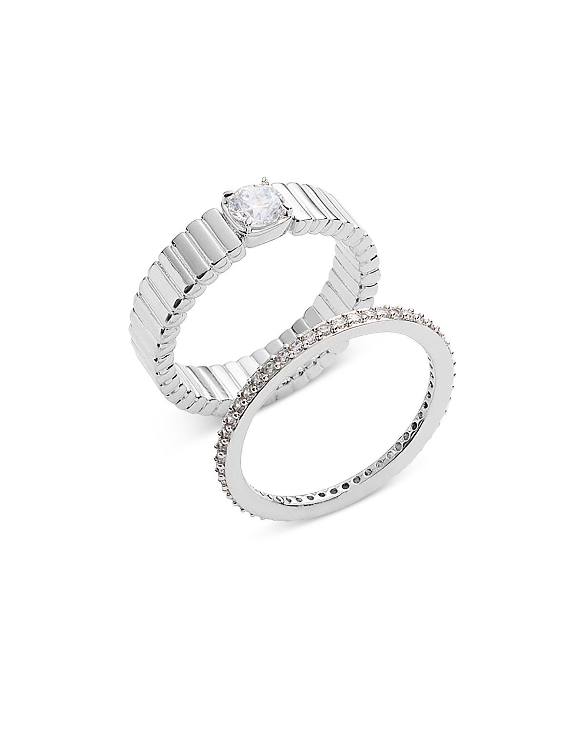 Nadri Delancy Solitaire Ring Stack, Set of 2