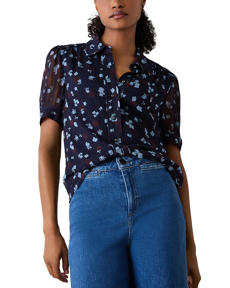 Whistles Mixed Dot Flower Print Shirt