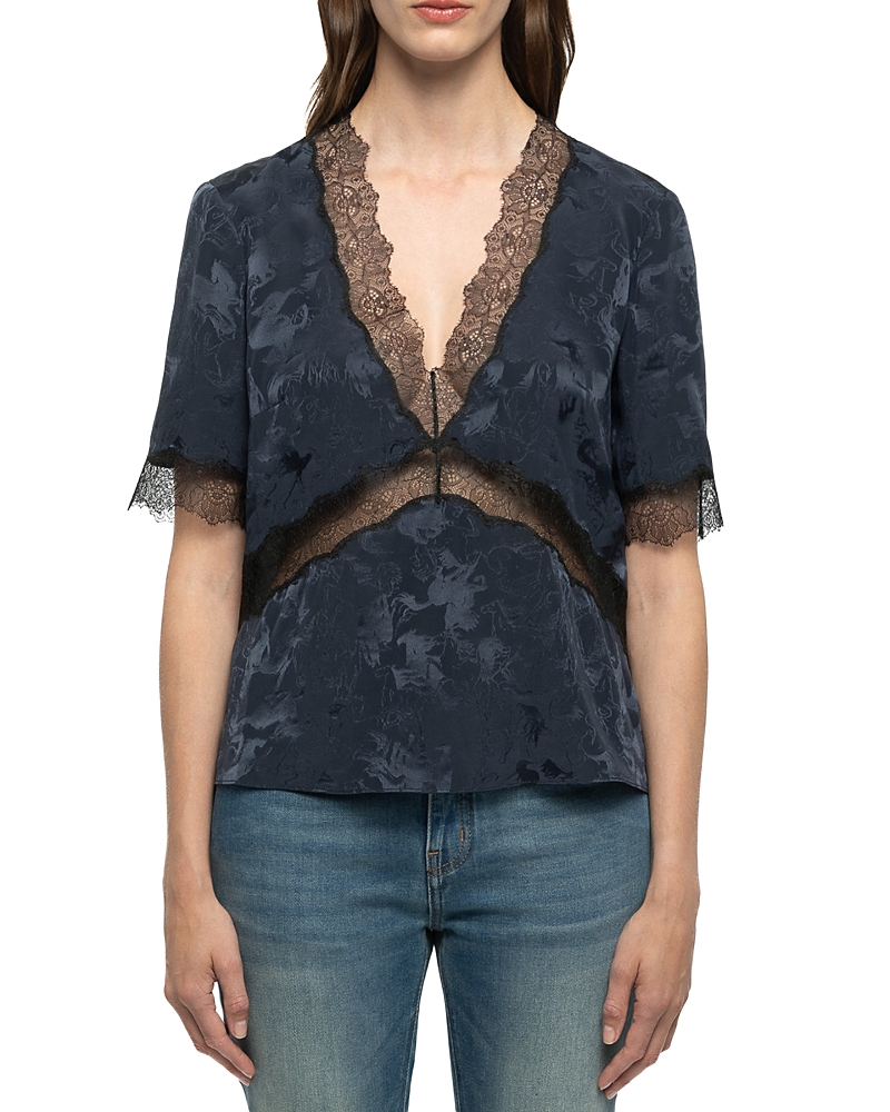 Zadig & Voltaire Tedoxa Jacqurd Horses Silk Top