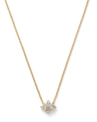 10K Yellow Gold Lab Grown Diamond Cluster Pendant Necklace, 0.25 tcw