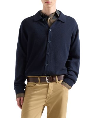 Button Long Sleeve Cashmere Polo