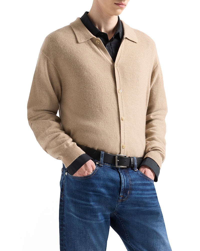 7 For All Mankind Button Long Sleeve Cashmere Polo